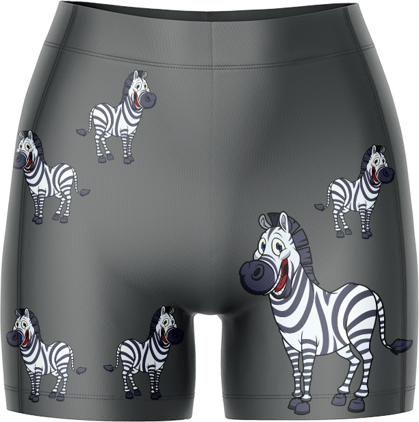 Ziva Zebra Ladies Gym Shorts
