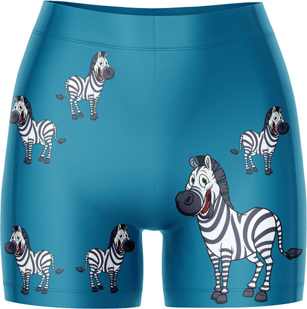 Ziva Zebra Ladies Gym Shorts - fungear.com.au