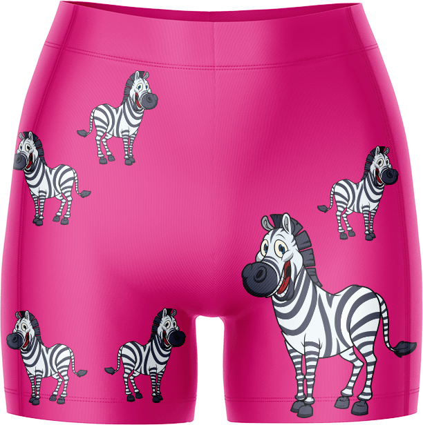Ziva Zebra Ladies Gym Shorts - fungear.com.au