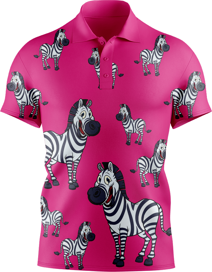 Ziva Zebra Men's Short Sleeve Polo - fungear.com.au