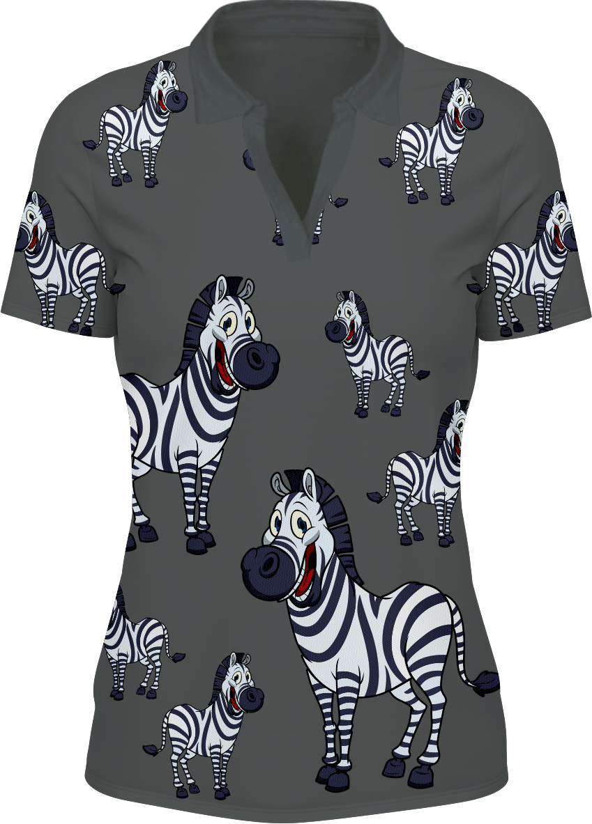 Ziva Zebra Women's Polo - fungear.com.au