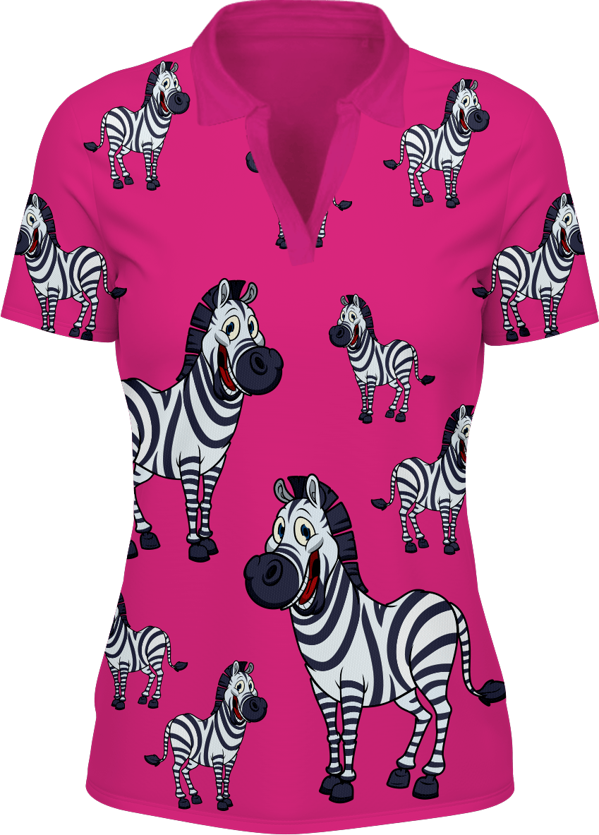 Ziva Zebra Women's Polo - fungear.com.au