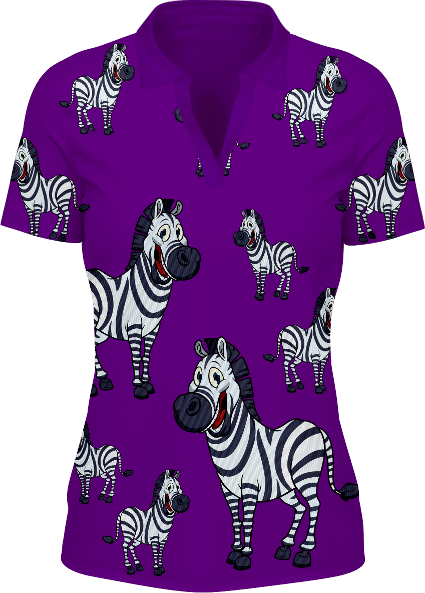 Ziva Zebra Women's Polo - fungear.com.au